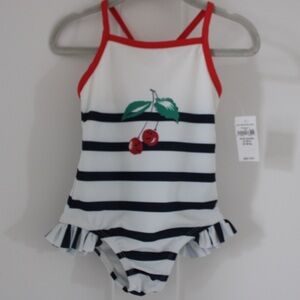 GAP Cherry Print Swimsuit with Red Straps